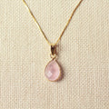 Amora rozenkwarts ketting van 925 zilver gold plated