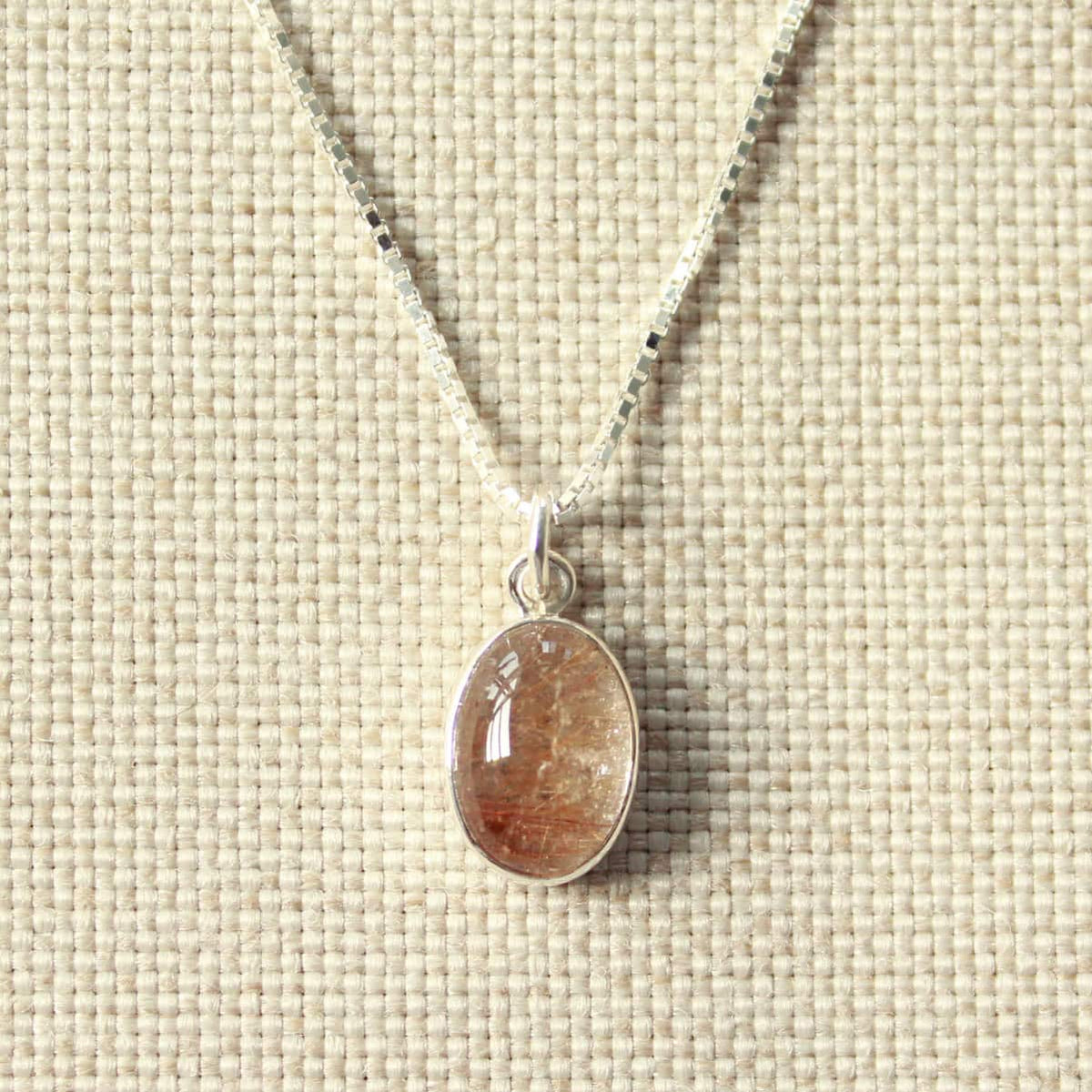 Aureon rutielkwarts ketting 925 zilver