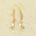 Aurielle maansteen aquamarijn rozenkwarts oorhangers 925 zilver gold plated