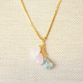 Aurielle maansteen rozenkwarts aquamarijn ketting 925 zilver gold plated
