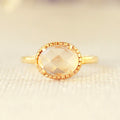 Aurina citrien ring 925 zilver gold plated