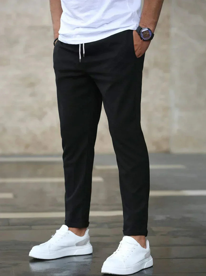 Men's Tapered Jogger Pants with Drawstring Elastic Waist
