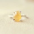 Citrava ruwe citrien ring 925 zilver