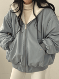 Women's Oversized Relaxed-Fit Bomber Jacket with Clean Shape