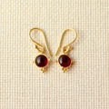Garnelle granaat oorhangers 925 zilver gold plated