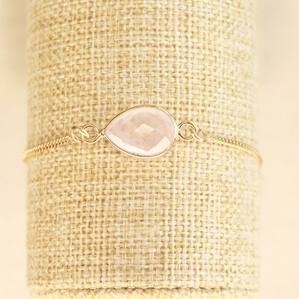 Liora rozenkwarts armband van 925 zilver gold plated