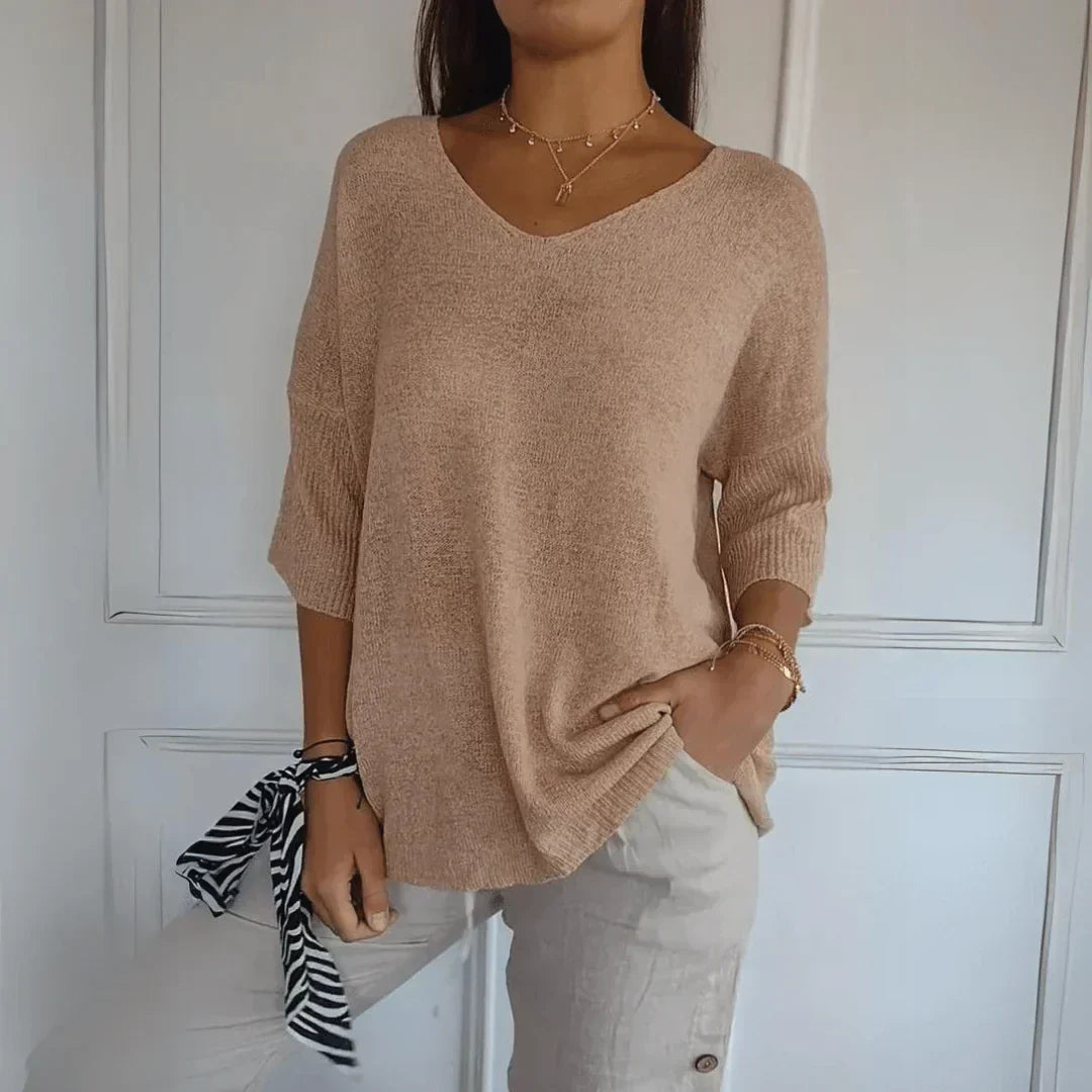 Women's Classic Lightweight Knitted Top in Textured Polyester