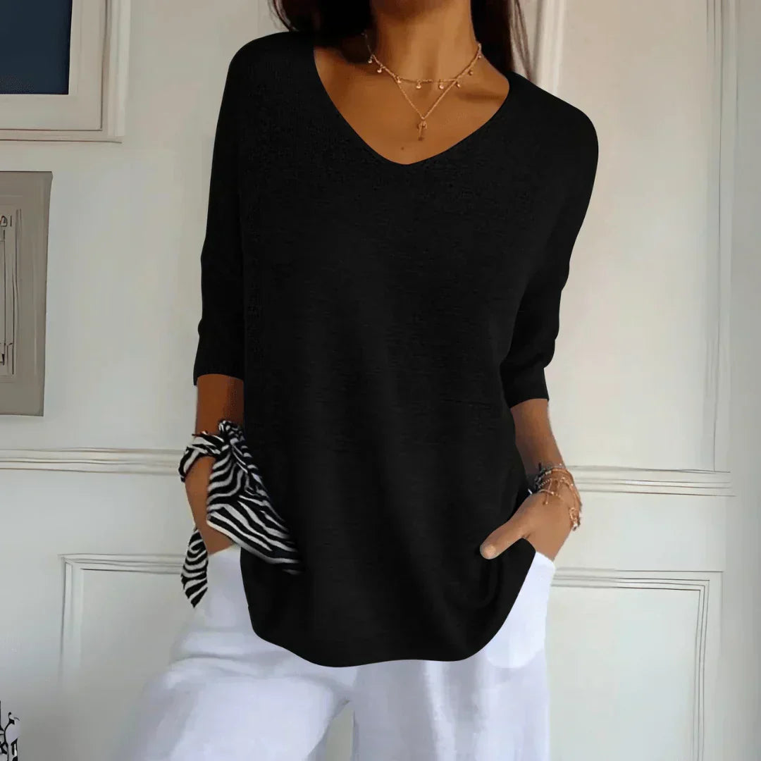 Women's Classic Lightweight Knitted Top in Textured Polyester