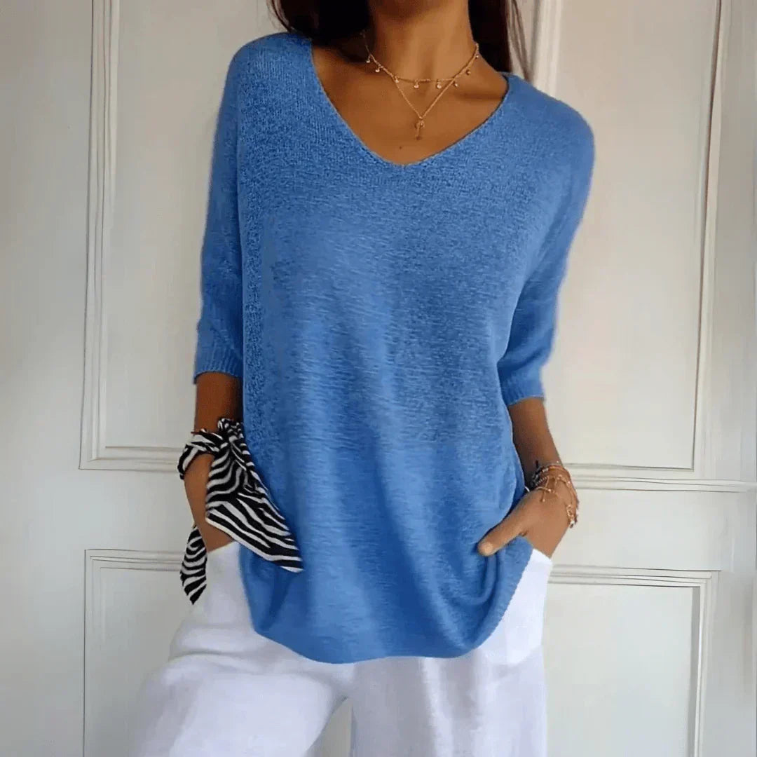 Women's Classic Lightweight Knitted Top in Textured Polyester