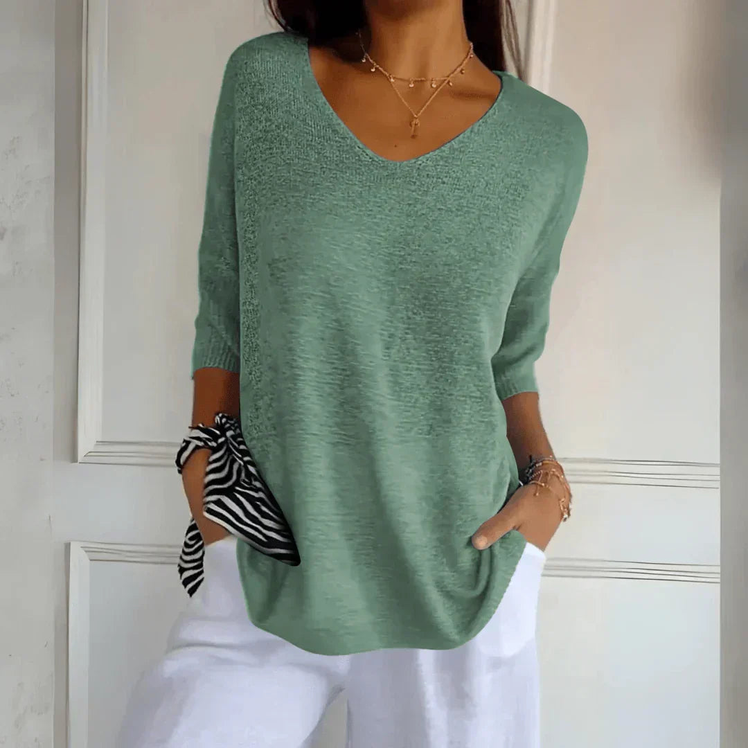 Women's Classic Lightweight Knitted Top in Textured Polyester