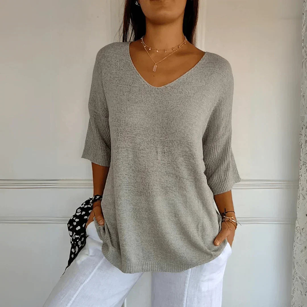 Women's Classic Lightweight Knitted Top in Textured Polyester