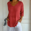 Women's Classic Lightweight Knitted Top in Textured Polyester