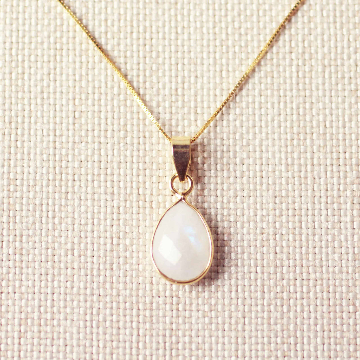 Maansteen ketting van gold-plated 925 zilver