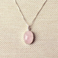 Marielle rozenkwarts ketting 925 zilver