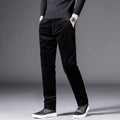 Men's Corduroy Trousers Medium Waist Straight Leg - Black