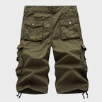 Men's Cotton Blend Multi-Pocket Drawstring Cargo Shorts