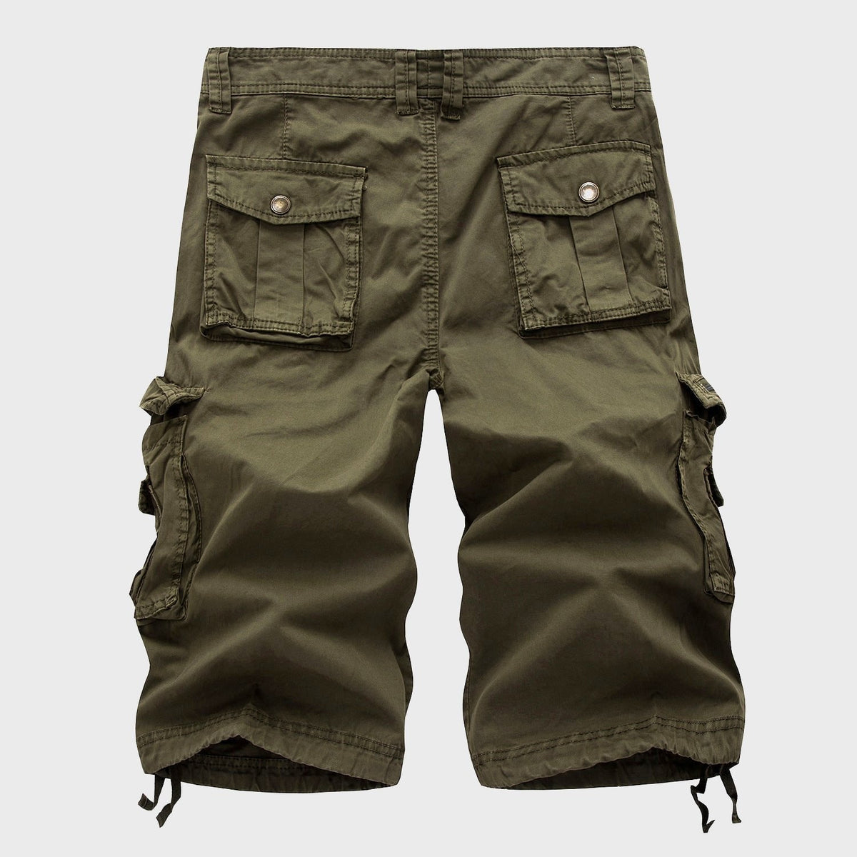 Men's Cotton Blend Multi-Pocket Drawstring Cargo Shorts