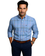 Men's Cotton Button-Up Shirt Striped Short Sleeve