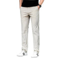 Men's Cotton Chino Pants Casual Straight Leg Trousers - White