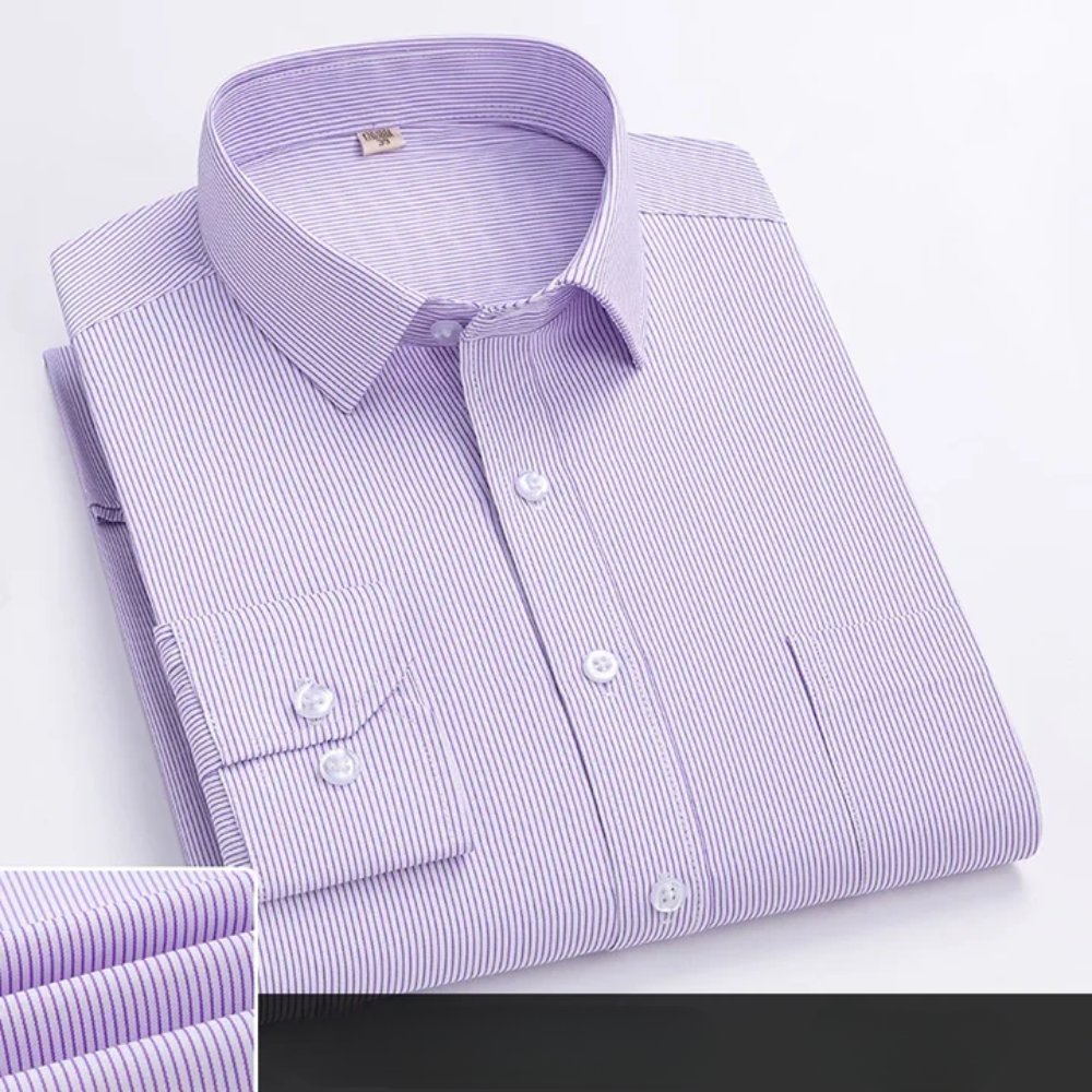 Men's Cotton Dress Shirt Long Sleeve Business Office - Purple
