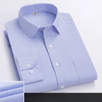 Men's Cotton Dress Shirt Long Sleeve Business Office - Light Blue