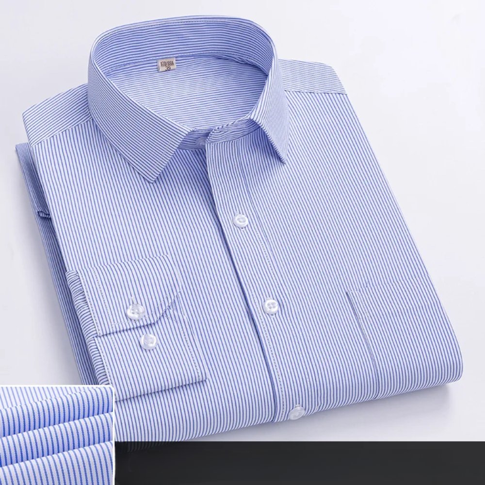 Men's Cotton Dress Shirt Long Sleeve Business Office - Light Blue