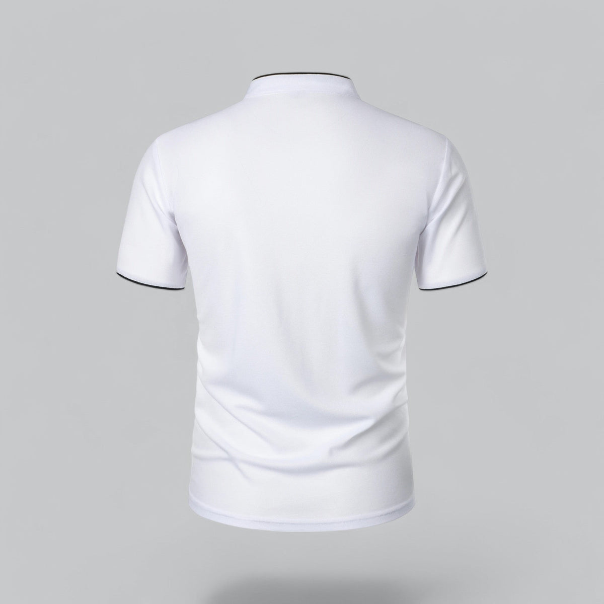 Men's Cotton Mandarin Collar Three-Button Polo Shirt