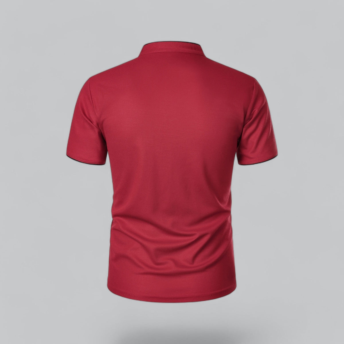 Men's Cotton Mandarin Collar Three-Button Polo Shirt