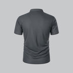 Men's Cotton Mandarin Collar Three-Button Polo Shirt