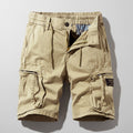Men's Multi-Pocket Elastic-Waist Combat Cargo Shorts - Khaki