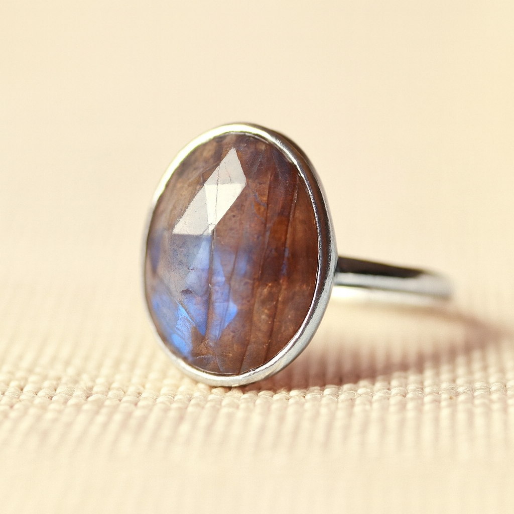 Noctis labradoriet ring 925 zilver