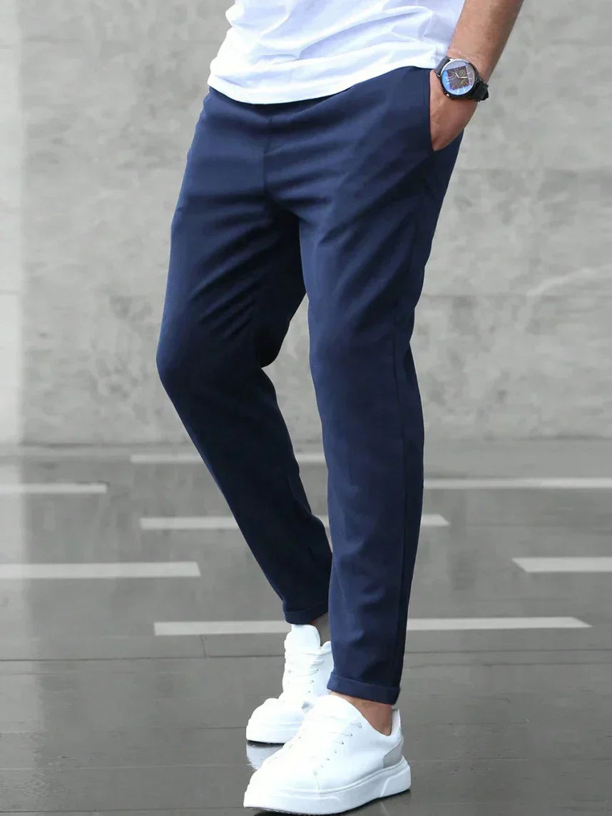 Men's Tapered Jogger Pants with Drawstring Elastic Waist