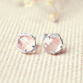 Rosalia rozenkwarts oorknoppen 925 zilver