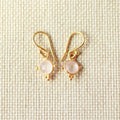 Roselle rozenkwarts oorhangers 925 zilver gold plated