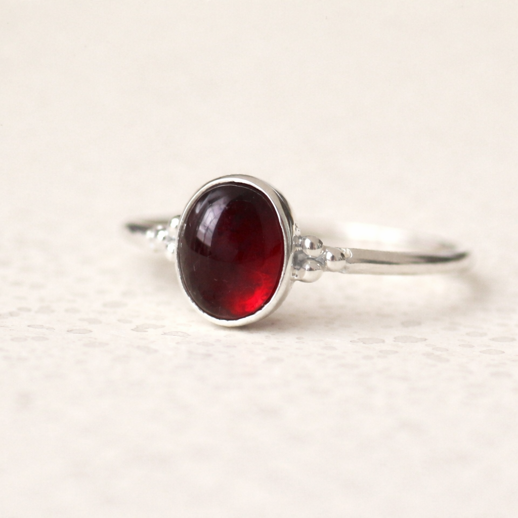 Rubia granaat ring 925 zilver