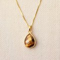 Sahara tijgeroog ketting van gold-plated 925 zilver