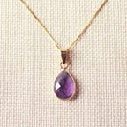 Serena amethist ketting van 925 zilver gold plated