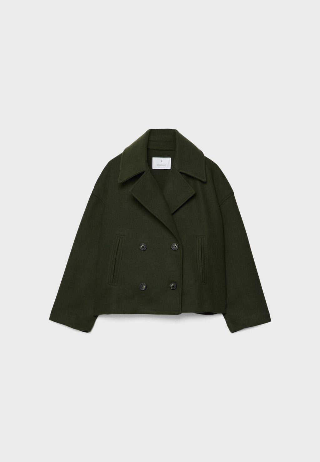 Women's Tailored Cropped Double-Breasted Jacket with Lapels