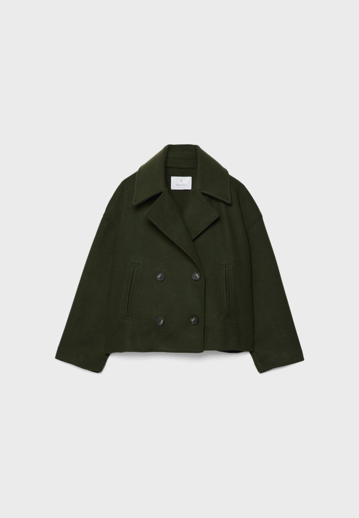 Women's Tailored Cropped Double-Breasted Jacket with Lapels