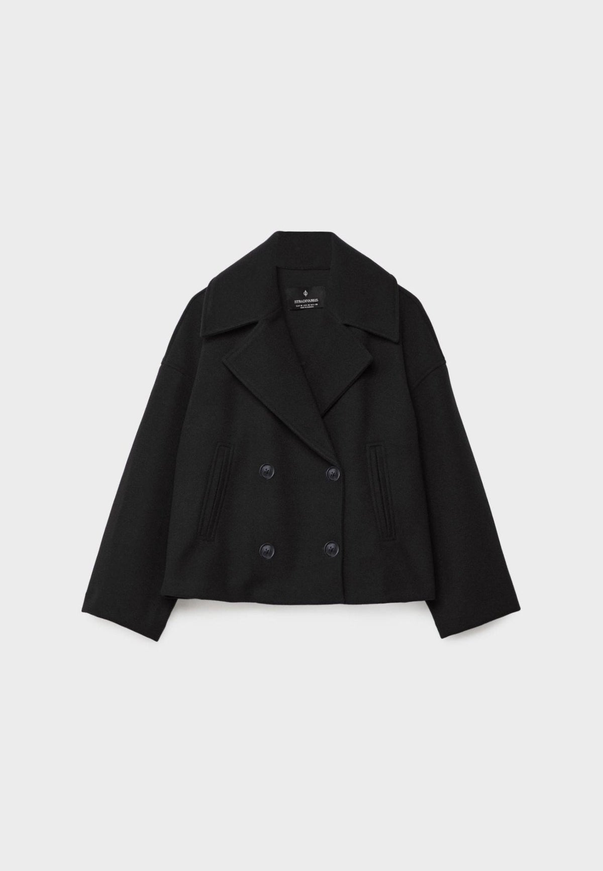 Women's Tailored Cropped Double-Breasted Jacket with Lapels