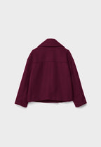 Women's Tailored Cropped Double-Breasted Jacket with Lapels