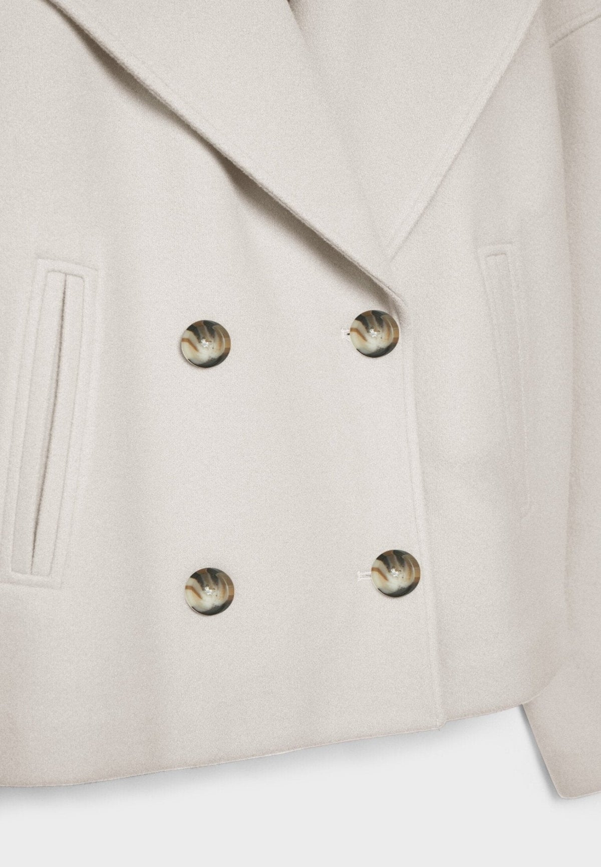 Women's Tailored Cropped Double-Breasted Jacket with Lapels
