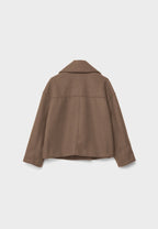 Women's Tailored Cropped Double-Breasted Jacket with Lapels