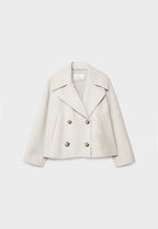 Women's Tailored Cropped Double-Breasted Jacket with Lapels