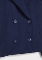 Women's Tailored Cropped Double-Breasted Jacket with Lapels