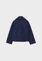 Women's Tailored Cropped Double-Breasted Jacket with Lapels