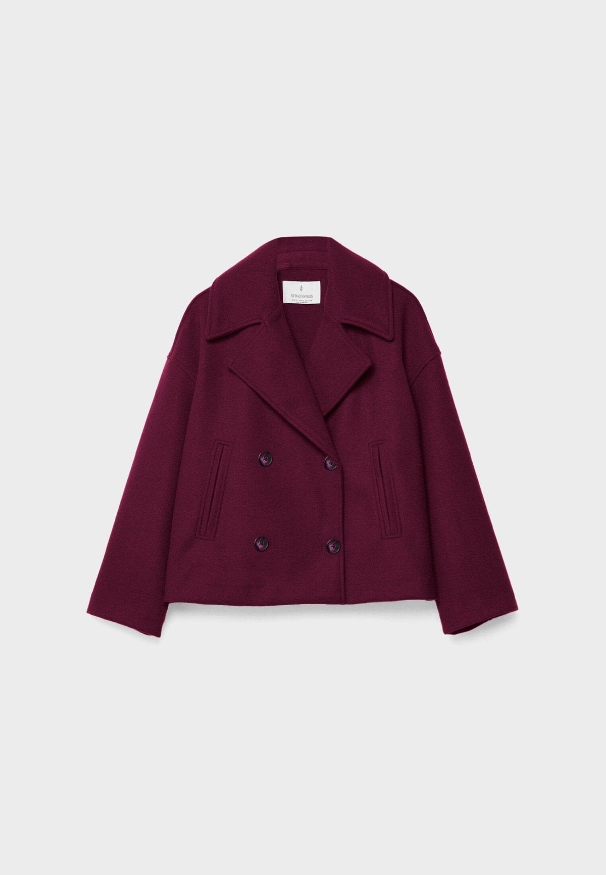 Women's Tailored Cropped Double-Breasted Jacket with Lapels
