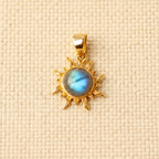 Solara labradoriet zon hanger van gold-plated 925 zilver