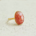 Solara zonnesteen ring 925 zilver gold plated
