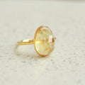 Solena citrien ring van 925 zilver gold plated
